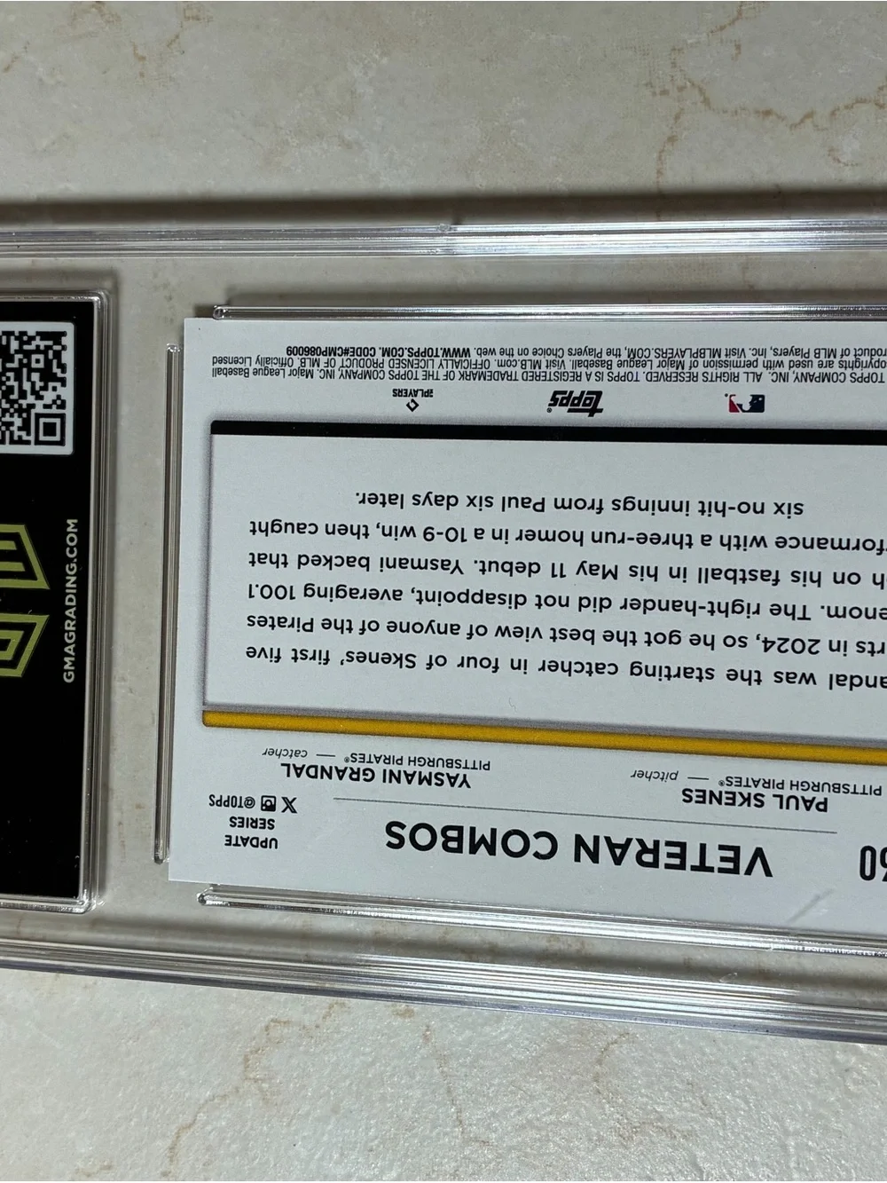 Yasmin Grandal/Paul Skenes Topps Pirates Duo Rookie Card -